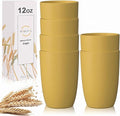 Wrova Wheat Straw Cups 6 PCS Good Alternative to Plastic Reusable Cups 12 oz by WROVA