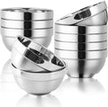10pcs stainless Steel Bowls Set，5.1Inches Double Walled Insulated Large Serving Rice Cereal Salad noodle Bowl ， Unbreakable Deep Bowl， for kitchen Restaurant Dishwasher Safe