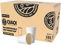 CIAO! 8oz White Paper Hot Cup, Disposable, 80mm Diameter 500 Count