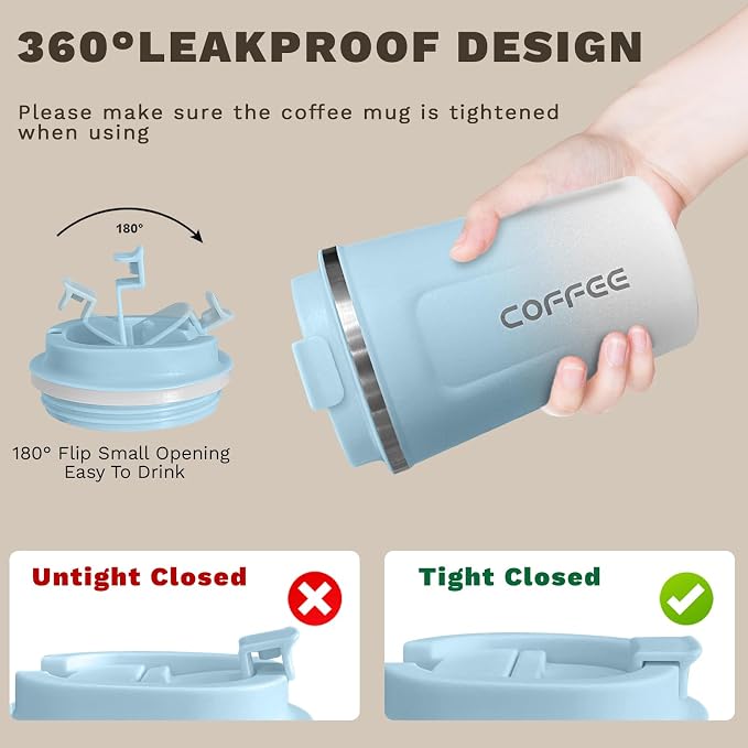 SPLMIFA Travel Coffee Mug Leak-Proof, Reusable Coffee Cups - Image 6