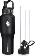 SENDESTAR Water Bottle 32oz, 2 Lids, Wide Mouth Stainless Steel Vacuum by Sendestar