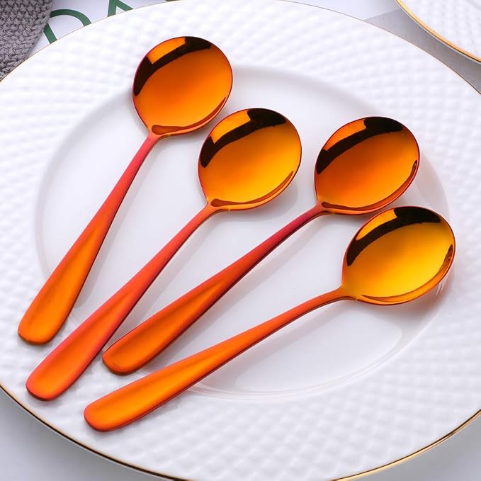 Buyer Star Bouillon Spoon Sets, 7-Inch Round Soup Spoons, Stainless Steel - Image 2