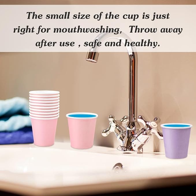 3 oz Small Paper Cups, 100 Pack Bathroom Cups Mouthwash Cups | 3 oz Disposable - Image 5
