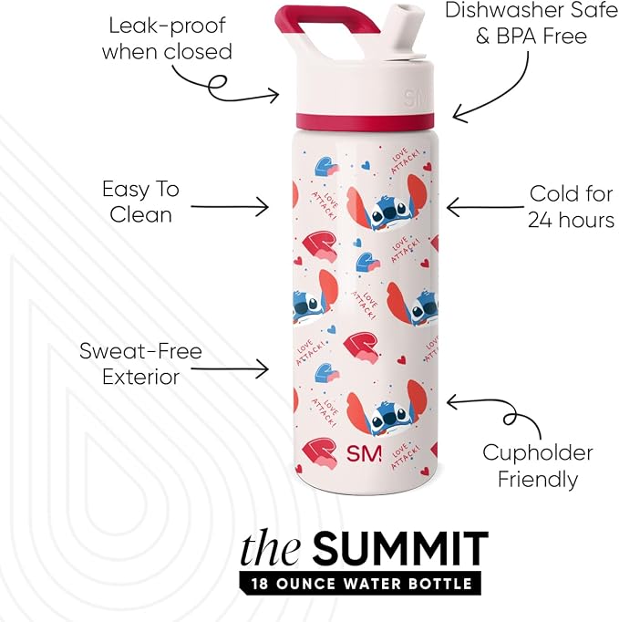 Simple Modern Lilo and Stitch Kids Water Bottle & Toddler Cup | 18oz | - Image 2