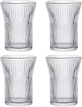 Stripes Glass Coffee Mug | 4-Pack 301-400ml | No Sleeve, Durable Heat-Resistant by Boxonly