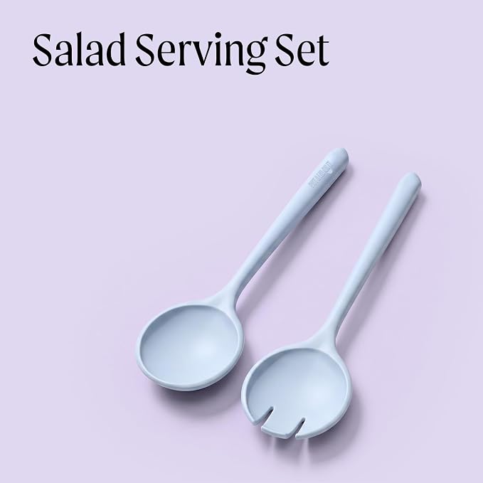 Salad Servers - Spoon and Fork Serving Set, Certified Recycled Food-Safe Plastic - Image 3