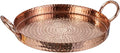 MyGift 12 Inch Copper Tone Metal Round Display Tray with Handcrafted Hammered Design, Decorative Tabletop Centerpiece Base or Serving Platter - Handmade in India