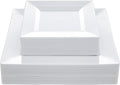 60PCS White Square Plastic Plates, Disposable Plates by N9RTABLEWARE