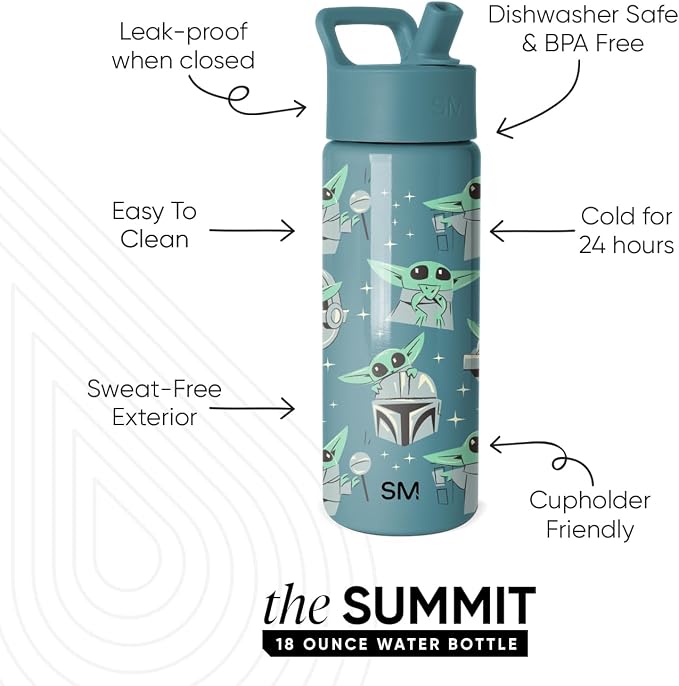Simple Modern Mandalorian Kids Water Bottle & Toddler Cup | 18oz | Insulated - Image 2