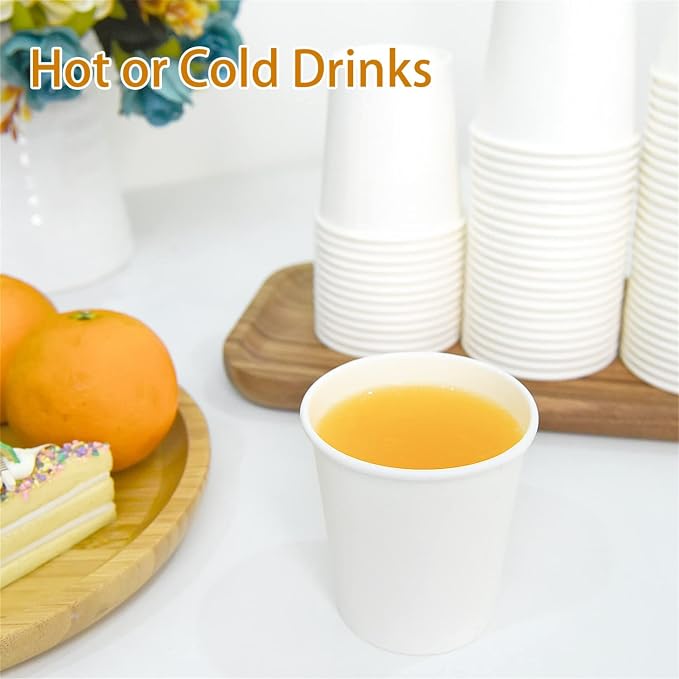 Vumdua 500 Pcs 6 oz Disposable Paper Coffee Cups, Hot/Cold Beverage Drinking Cup - Image 6