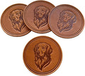 Dog Breed Leather Coasters – Premium Full Grain Table Protectors by Handmade