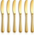 Berglander Butter Knife Spreader 6 Pieces 5.6", Stainless Steel Gold Butter by Berglander