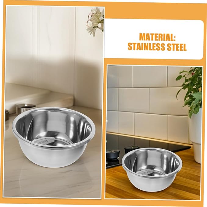 Stainless Steel Mixing Bowl Kitchen Prep Bowl for Baking Salad and Cooking Durable Noodle Bowl Space Saving Design Smooth Finish for Easy Handling
