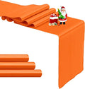 4-Pack Orange Satin Table Runner 12 x 108 Inch Long Bright and Smooth Silk by Pufogu