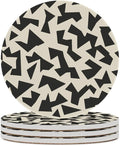 Minimalist Fragmented Angular Shapes Coasters Set of 4 Absorbent Coasters by Unknown
