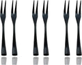 JASHII 18/10 Stainless Steel 6 Piece Mirror Polished Black Steak Fruit Fork by JASHII