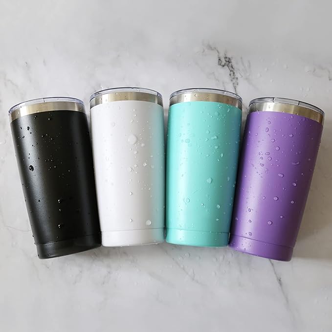 8 Pack 20 oz Stainless Steel Insulated Tumbler - Image 6