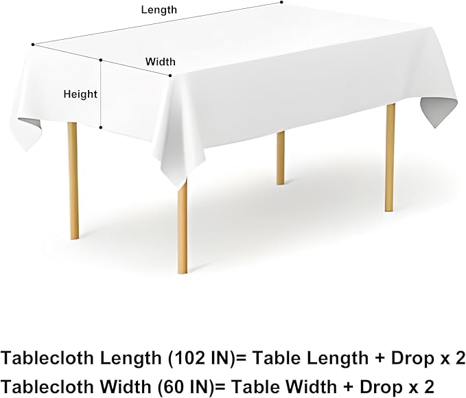 misaya Rectangle Waterproof Vinyl Table Cloth, Buffalo Flannel Backed Tablecloth, Wipeable Plastic Table Cover for Seaside, Picnic, Outdoor (60" x 102", White and Blue)