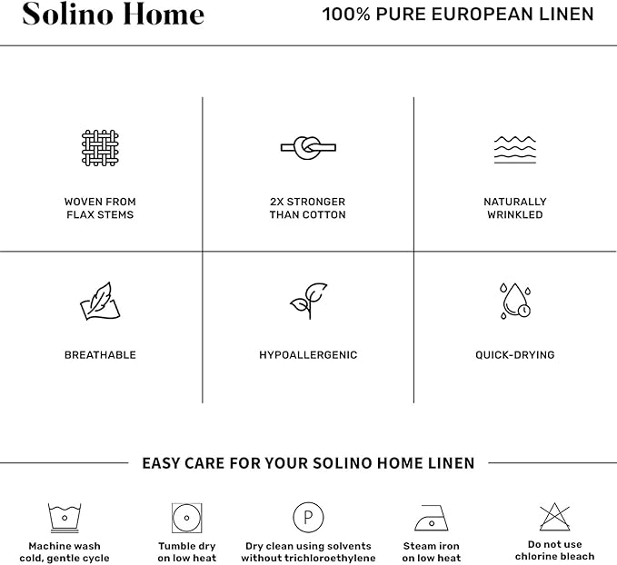 Solino Home Linen Tablecloth for Rectangle Tables 70 x 90 Inch - 100% Pure Linen Flax Table Cloth - Sonoma, Machine Washable Cloth Tablecloth for Spring, Easter