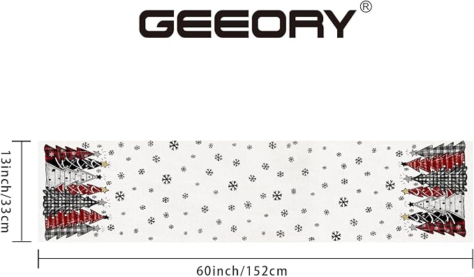 Christmas Table Runner 13x60 Inch, Xmas Tees Snowflakes Holiday Decorative - Image 2