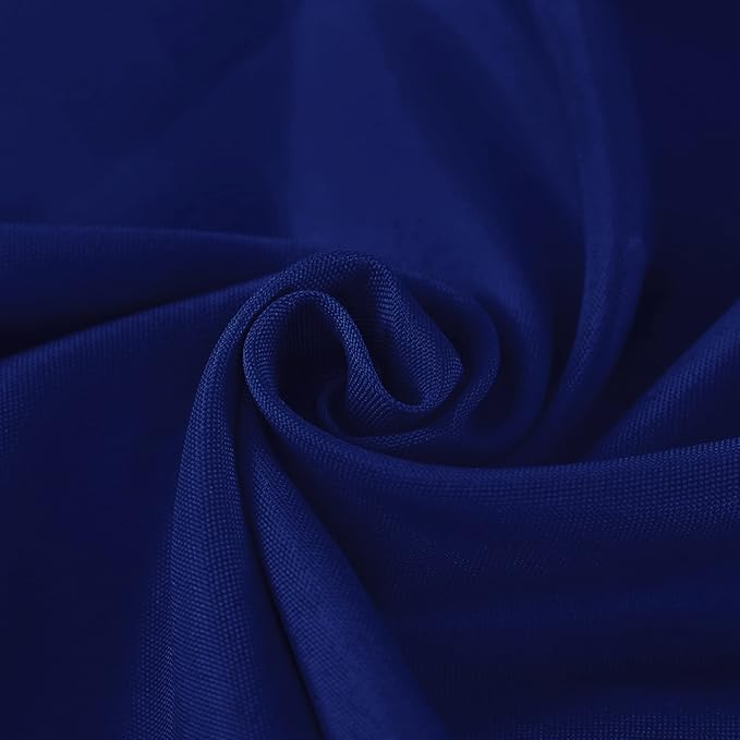 Fokitut 2 Pack Waterproof Round Tablecloth, 132 Inch, Stain Resistant and Wrinkle Polyester Table Cloth, Fabric Table Cover for Kitchen Dining, Wedding, Party, Holiday Dinner-Royal Blue