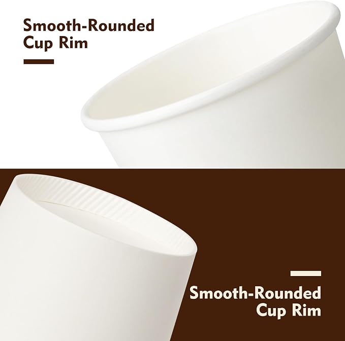 YEEHAW 12 oz 100 Pack White Disposable Coffee Cups - Image 3