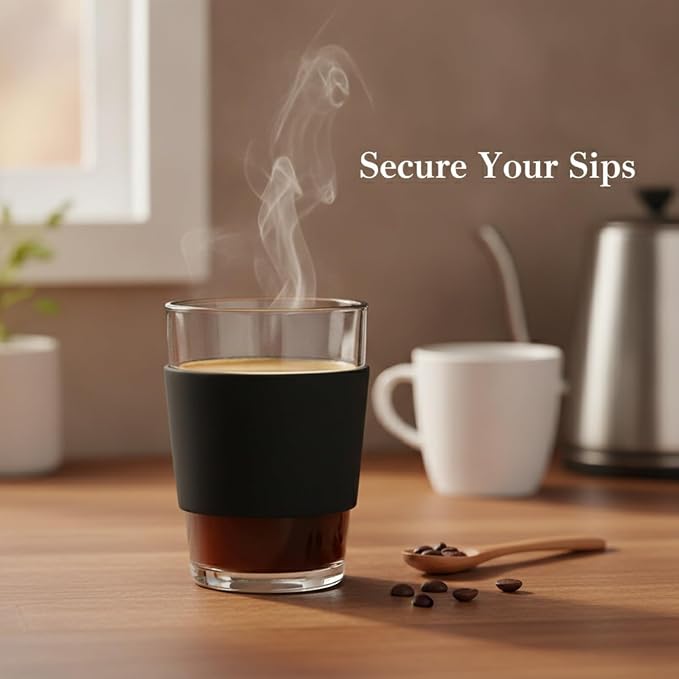 1 Pack Silicone Cup Sleeve for Handleless Mugs, Textured Grip Cover for - Image 2