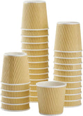 Karat Coffee Hot Cups 4oz Kraft Small Ripple Disposable Paper Cups, Picnic or by Karat