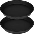 2 Pack of 8 inch Plant Saucer Clear, Heavy Duty Plastic Plant Water Tray 8 inch by Bleuhome