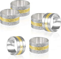 Picowe Napkin Rings, Set of 6 Elegant Metal Buckles Decorative Napkin Ring for Dining Table Parties Wedding, Christmas, Thanksgiving Day Dinner