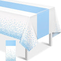 MASHAN 1Pcs White Light Blue Tablecloth Party Decorations, Plastic White Table by MASHAN