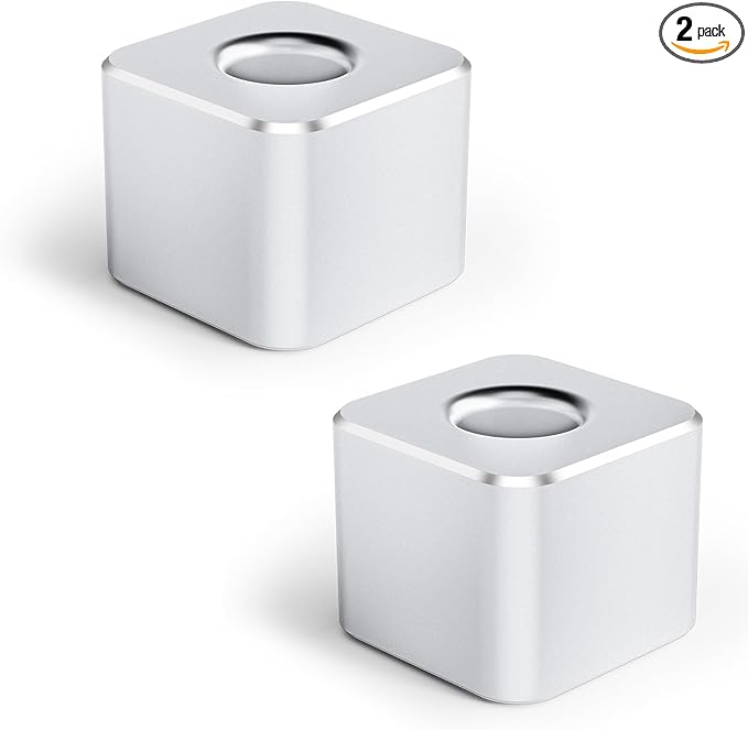 Aluminum Single Hole Pen Stand - Durable Fountain Pen Holder for Desk Display, Non - Slip Base, Minimalist Office/Home Organizer(Silver,2P)