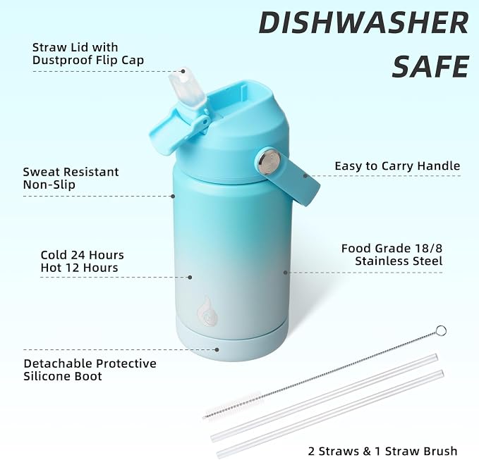 BJPKPK 12oz Insulated Water Bottle, Stainless Steel Bottle - Image 3