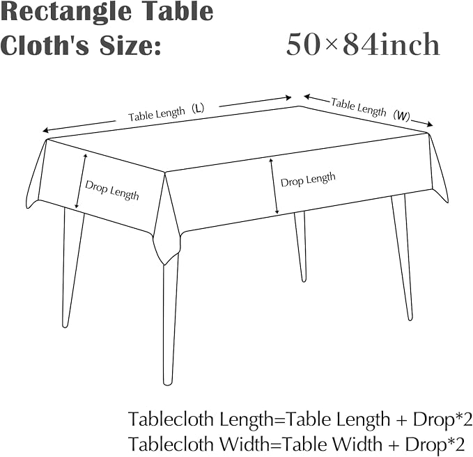 jinchan Green Floral Linen Rectangle Table Cloth 50 x 84 Inch | Natural - Image 5