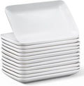 Irenare 12 Pcs 9 Inch Rectangular Salad Plates White Rectangular Porcelain Dessert Plates Appetizer Serving Tray Rectangular Porcelain Platters for Fruit Sushi Dinner Parties, Microwave, Oven Safe