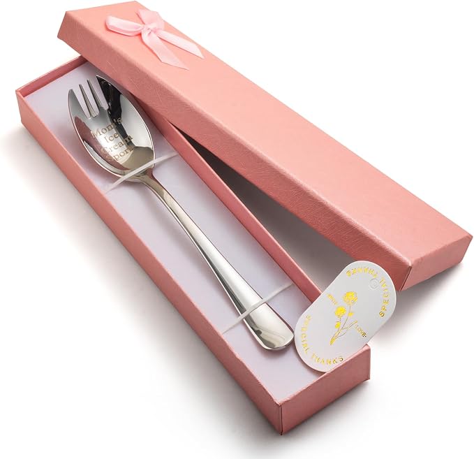 Alata Spork Gift for Mom, 5.7 Inches Salad Forks For Dessert, Ice Cream - Image 3