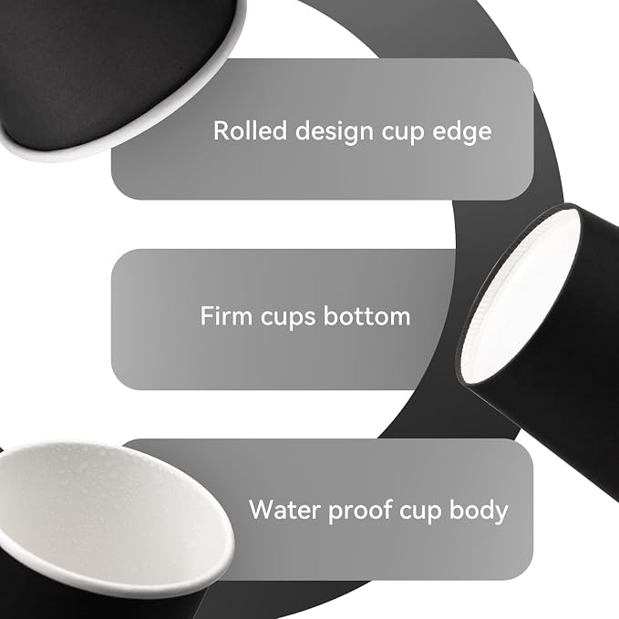 50 Pack 8 oz Disposable Paper Cups, 8 oz Coffee Cups, Water Cups - Image 3
