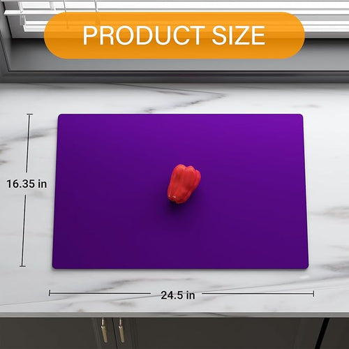 2-Pack Extra Thick Silicone Counter Mats - 24”x16” Large Heat Resistant Kitchen Countertop Protector, Non-Slip Hot Pad Trivet for Air Fryer, Hot Pots & Pans, Coffee Maker (Purple)