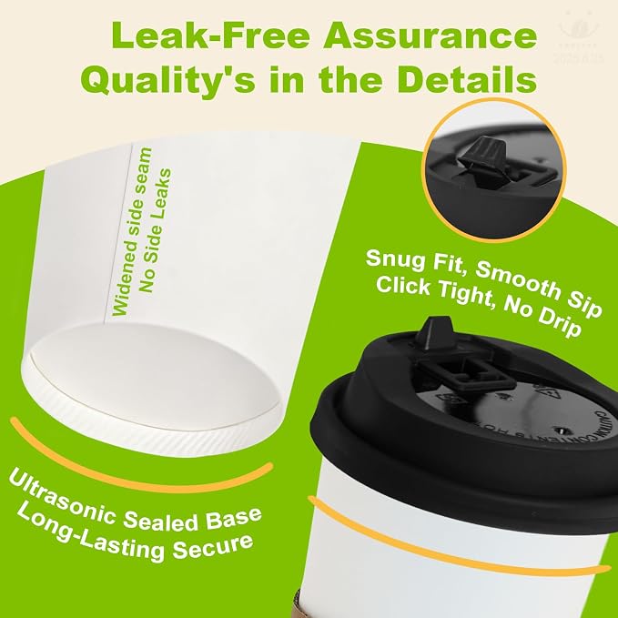 100 Pack 16 oz Disposable Coffee Cups - Image 4