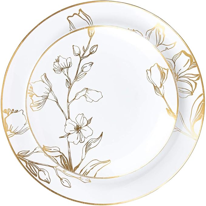 PLASTICPRO 64 Piece Combo Plates Set includes 32 7'' inch Plates & 32 10'' inch by PLASTICPRO