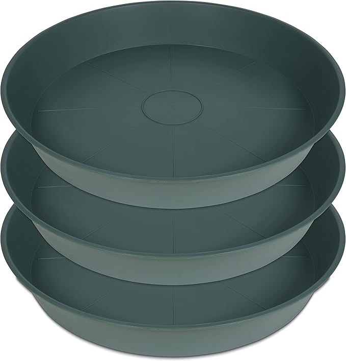 3 Pack of 20 22 inch Plant Saucer, 3.6" Depth Tray, Large Deep Garden Plastic by Bleuhome