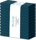 Blue Needles Solid Cloth Napkins Set of 12 Crystal Teal 100% Cotton Dinner Napkins 18x18 inches - Soft, Reusable, Absorbent & Washable Linen, Ideal for Wedding Events, Parties & Everyday Use