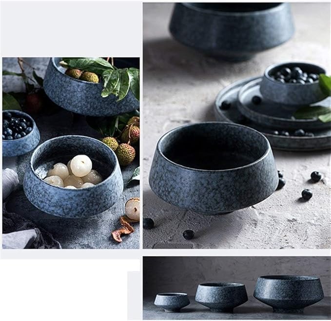 Bowls Japanese Style Irregular Noodle Bowls Fruit Salad Noodle Soup Bowl Dinnerware Set Ceramic Bowls Tableware(Medium)