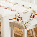 LeLehome 15 X 112 Inch Classic Table Runner, Flowers Embroidery Lace Beige by LeLehome