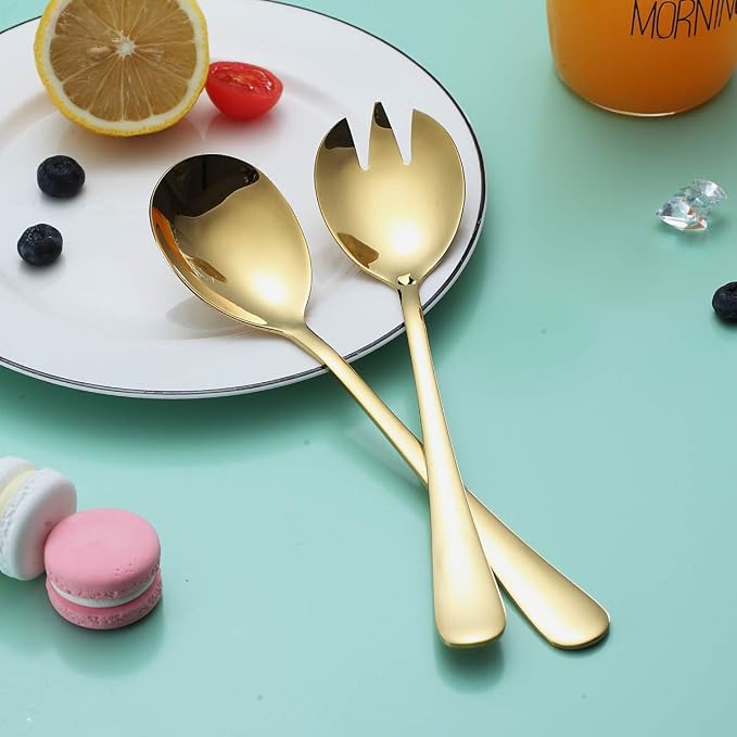 Gold Salad Server Set, Berglander Stainless Steel Salad Serving Set - Image 4