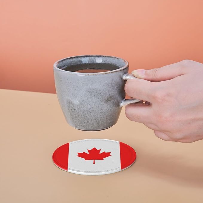 6 Pack Canada Leather Coaster - Image 7