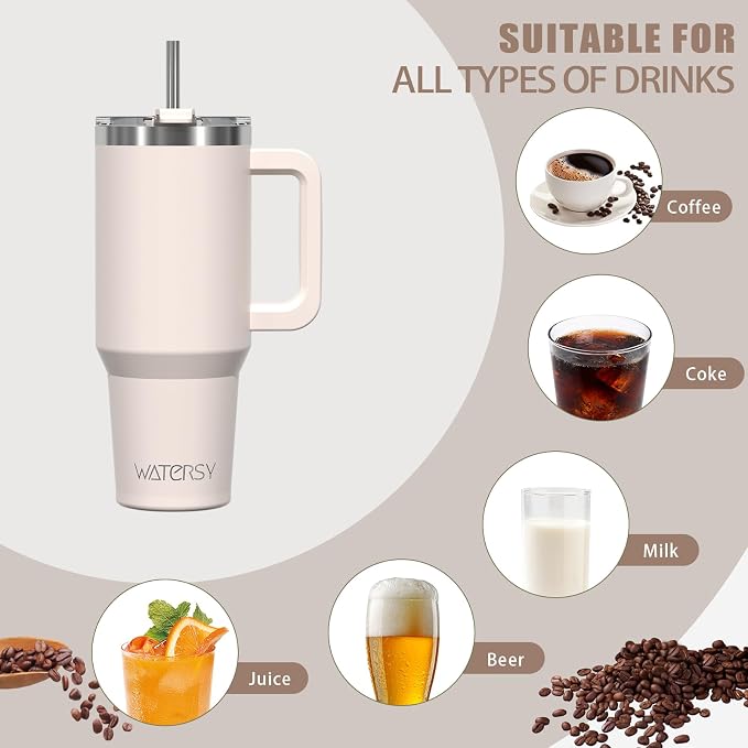 20 oz Tumbler with Handle, Tumbler with Lid and Straw, Double Wall Insulated - Image 6
