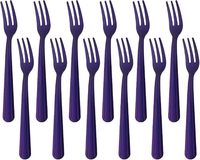 Oyster Fork Set of 12, 5.4 Inch Stainless Steel Cocktail Forks, 3 Tines Mini by KitchenDining