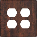 Light Switch Cover Brown Red Rustic Wood Grain Retro Farmhouse 2 Gang Decorative SwitchPlates Double Duplex Wall Plates Switch Plates and Outlet Covers for Farmhouse Cabin Decor