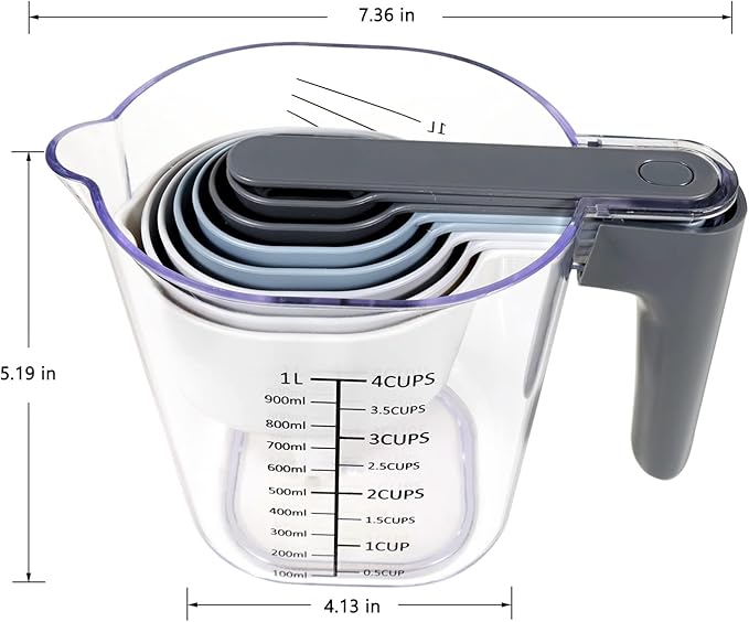Stackable 10-Piece Measuring Cups and Spoons Set - Image 2